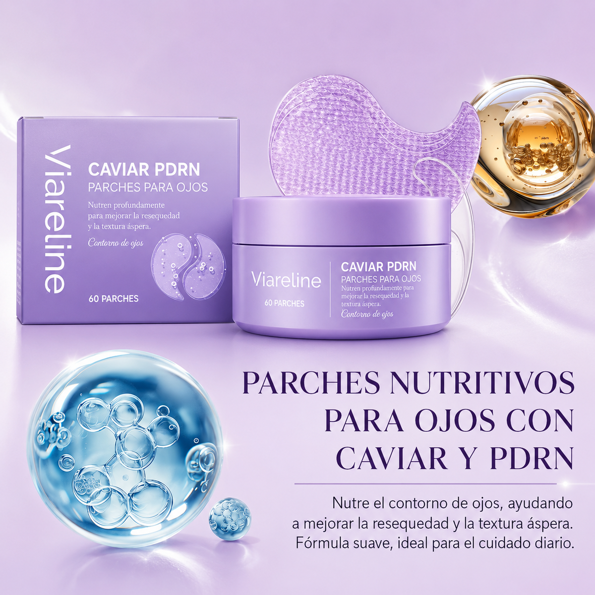 Parches Premium para Contorno de Ojos con Caviar y PDRN