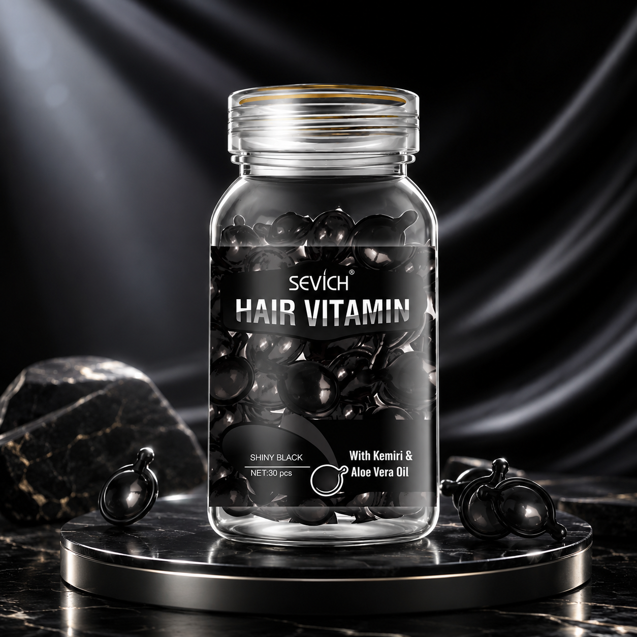 Frasco de Sérum Vitaminado con Aceites Esenciales Para el Cuidado del Cabello