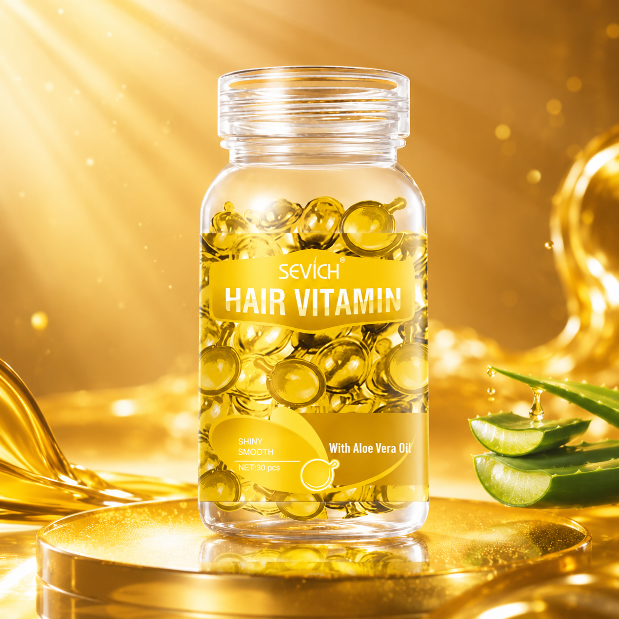 Frasco de Sérum Vitaminado con Aceites Esenciales Para el Cuidado del Cabello