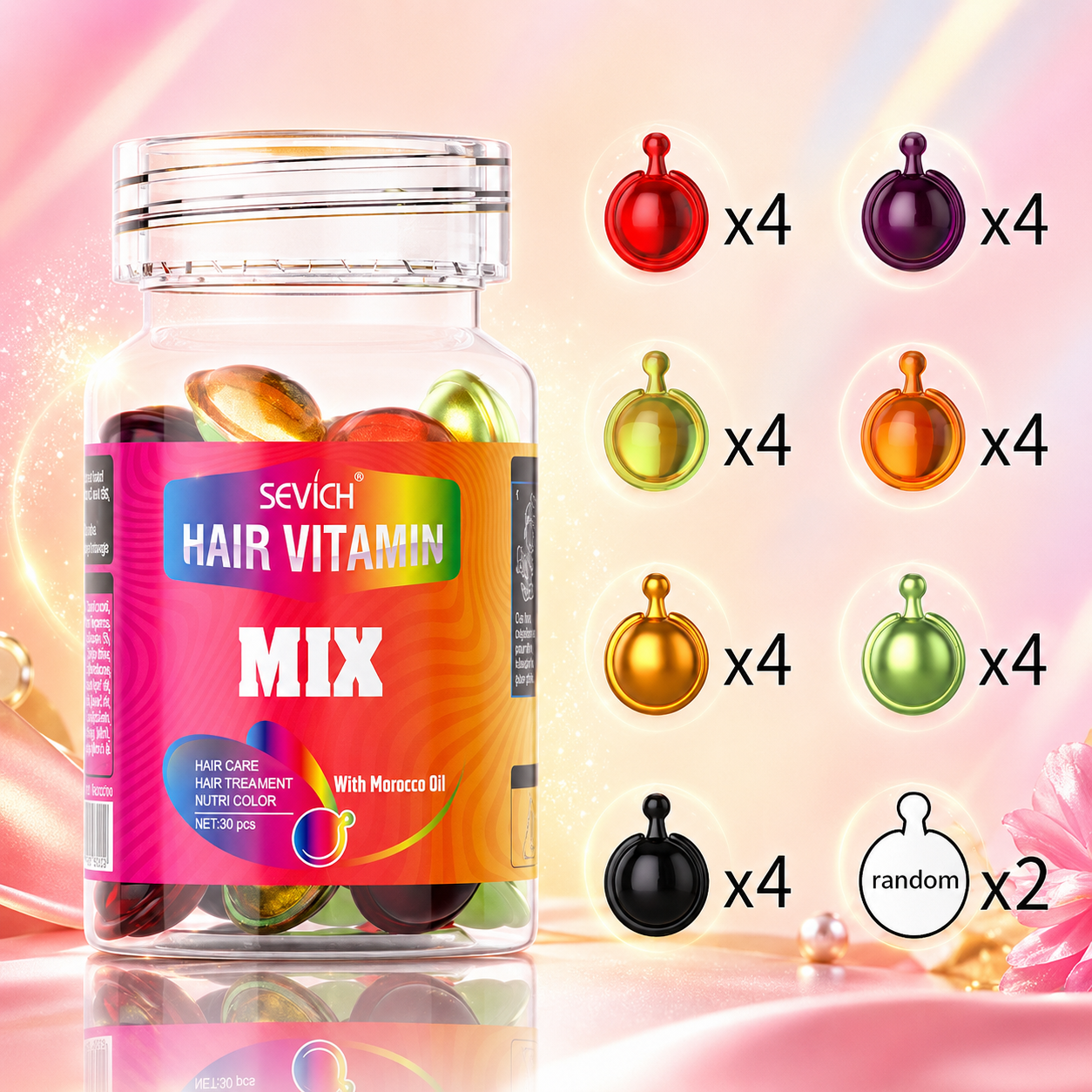 Frasco de Sérum Vitaminado con Aceites Esenciales Para el Cuidado del Cabello