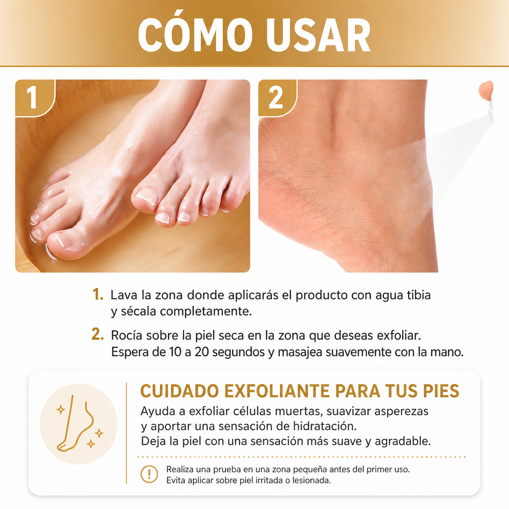 Spray exfoliante de Pies